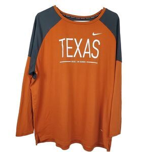 Men's NIKE DRI-FIT Texas Longhorns Burnt Orange Gray SZ XXL Fits more like an XL